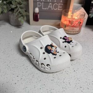 Toddler girl size 9c Baja crocs